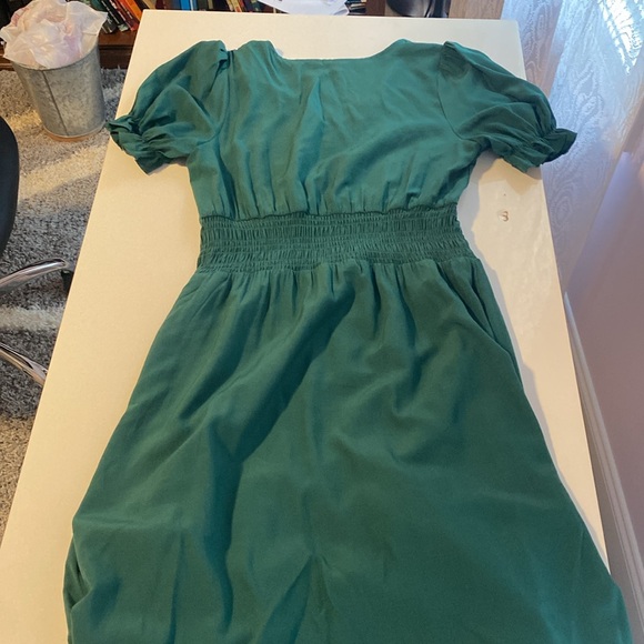 Newshows Women's 2023 Summer V Neck Midi Dresses Casual Puff Green - Picture 11 of 12